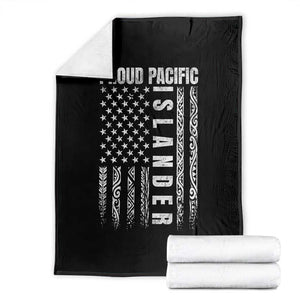 Proud Pacific Islander Throw Blanket AAPI Heritage Month Polynesian Tribal American Flag TS11 Black Print Your Wear