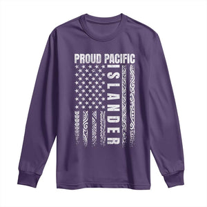 Proud Pacific Islander Long Sleeve Shirt AAPI Heritage Month Polynesian Tribal American Flag TS11 Purple Print Your Wear