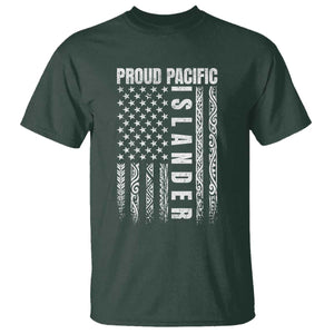 Proud Pacific Islander T Shirt AAPI Heritage Month Polynesian Tribal American Flag TS11 Dark Forest Green Print Your Wear
