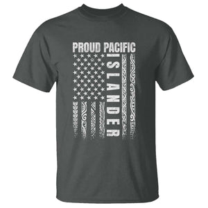 Proud Pacific Islander T Shirt AAPI Heritage Month Polynesian Tribal American Flag TS11 Dark Heather Print Your Wear