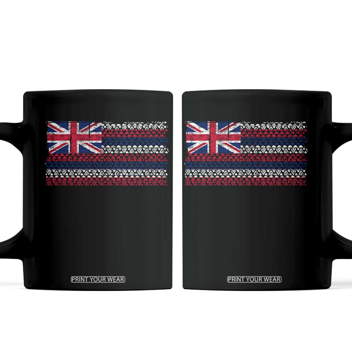 Hawaiian Tribal Flag State of Hawaii Coffee Mug TS11 Black Print Your Wear