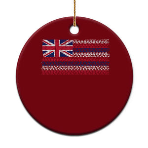 Hawaiian Tribal Flag State of Hawaii Ceramic Ornament TS11 1pc Red Print Your Wear