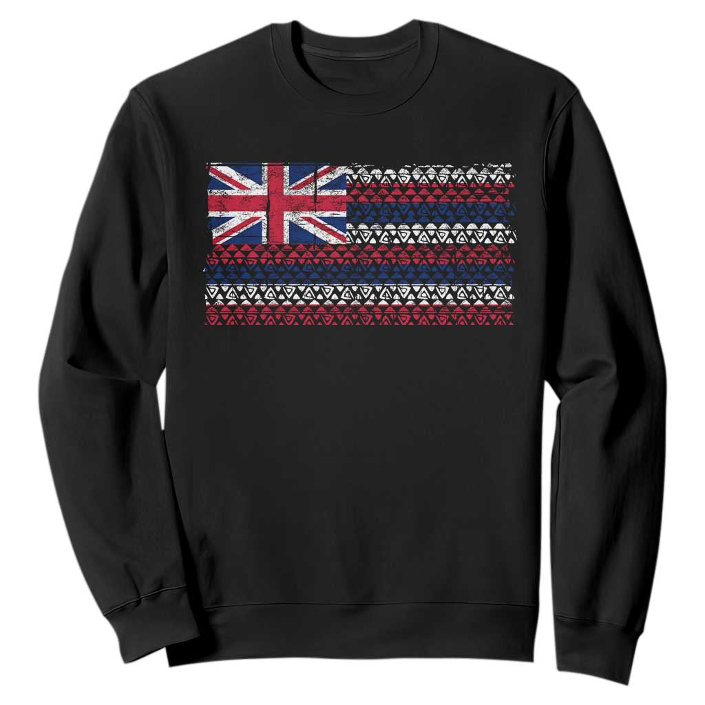 Hawaiian Tribal Flag State of Hawaii Sweatshirt TS11 Black Print Your Wear