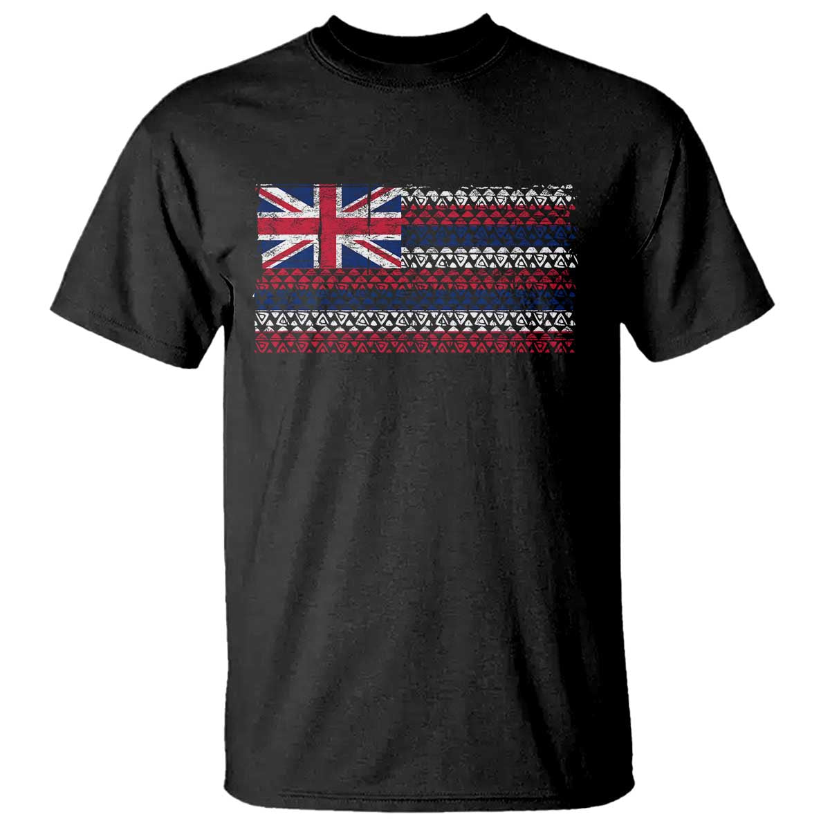 Hawaiian Tribal Flag State of Hawaii T Shirt TS11 Black Print Your Wear