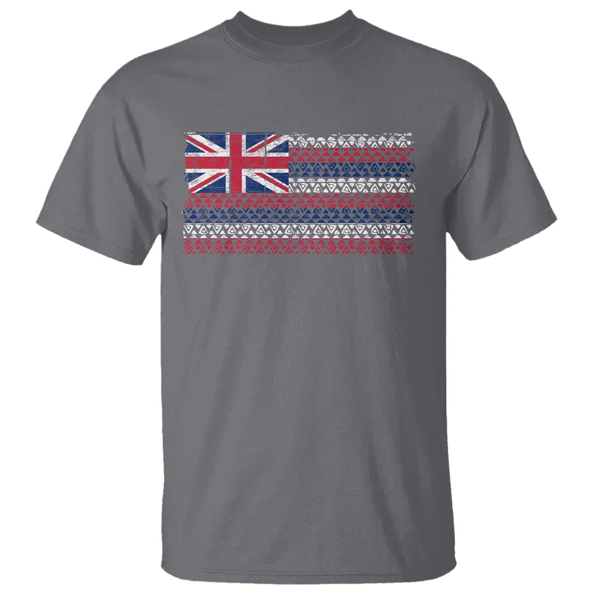 Hawaiian Tribal Flag State of Hawaii T Shirt TS11 Charcoal Print Your Wear