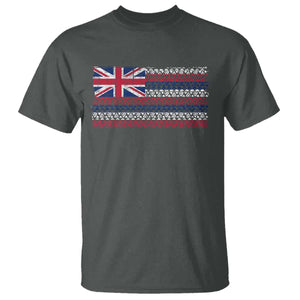 Hawaiian Tribal Flag State of Hawaii T Shirt TS11 Dark Heather Print Your Wear