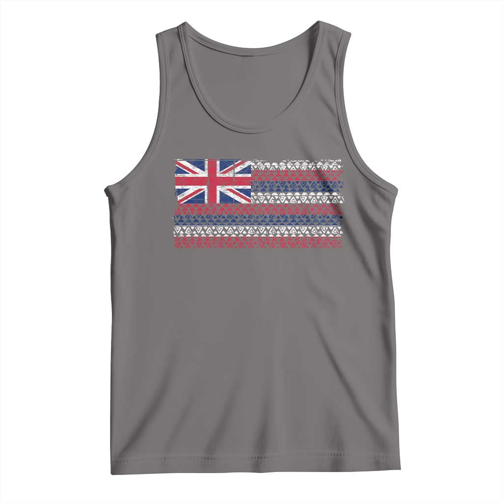 Hawaiian Tribal Flag State of Hawaii Tank Top TS11 Deep Heather Print Your Wear