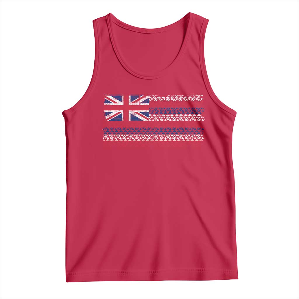 Hawaiian Tribal Flag State of Hawaii Tank Top TS11 Red Print Your Wear