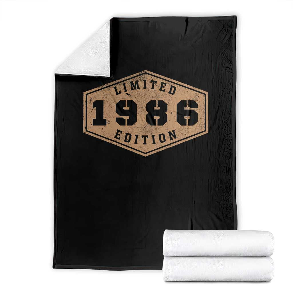 40th Birthday Throw Blanket 1986 Limited Edition Gifts For Turning 40 TS11 Black Print Your Wear