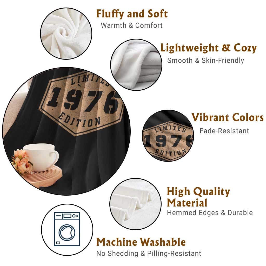 50th Birthday Throw Blanket 1976 Limited Edition Gifts For Turning 50 TS11 Print Your Wear