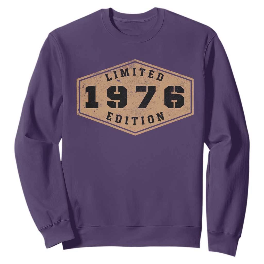 50th Birthday Sweatshirt 1976 Limited Edition Gifts For Turning 50 TS11 Purple Print Your Wear