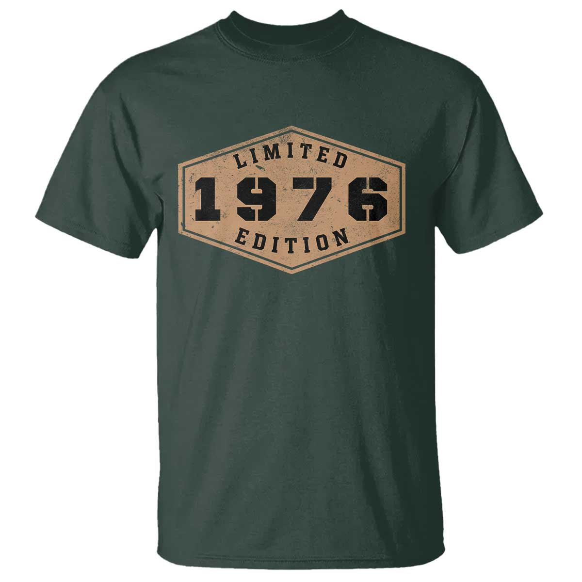 50th Birthday T Shirt 1976 Limited Edition Gifts For Turning 50 TS11 Dark Forest Green Print Your Wear