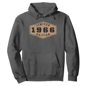 60th Birthday Hoodie 1966 Limited Edition Gifts For Turning 60 TS11 Dark Heather Print Your Wear