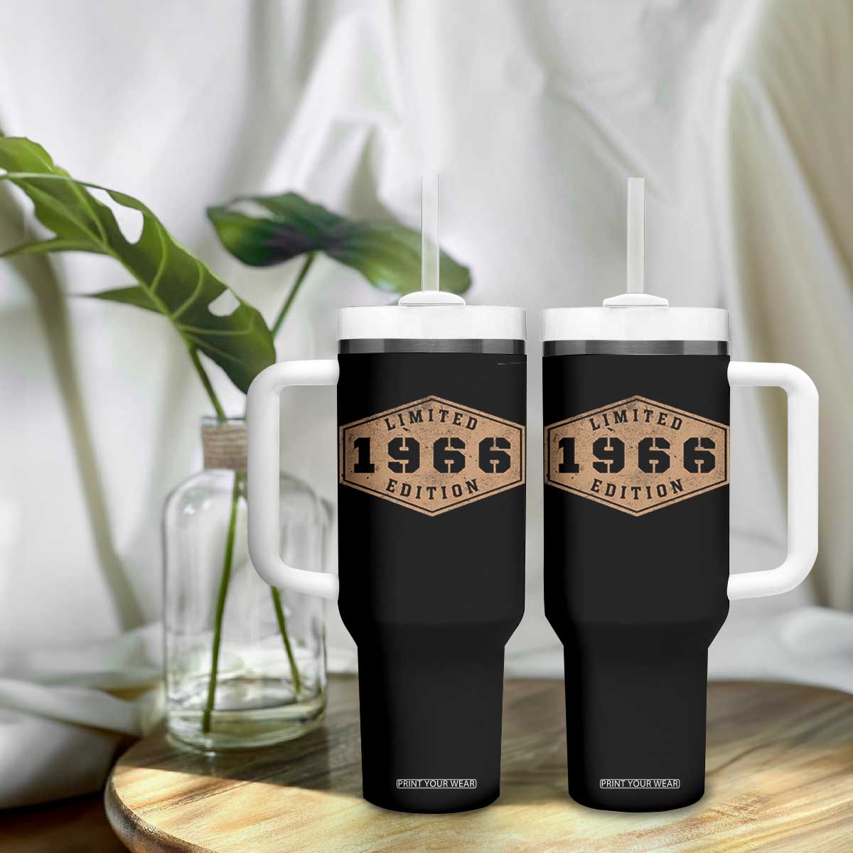 60th Birthday Tumbler With Handle 1966 Limited Edition Gifts For Turning 60 TS11 Print Your Wear