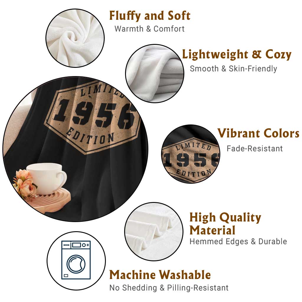 70th Birthday Throw Blanket 1956 Limited Edition Gifts For Turning 70 TS11 Print Your Wear