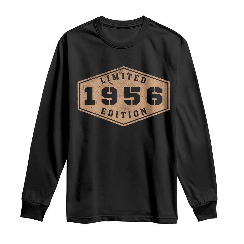 70th Birthday Long Sleeve Shirt 1956 Limited Edition Gifts For Turning 70 TS11 Black Print Your Wear