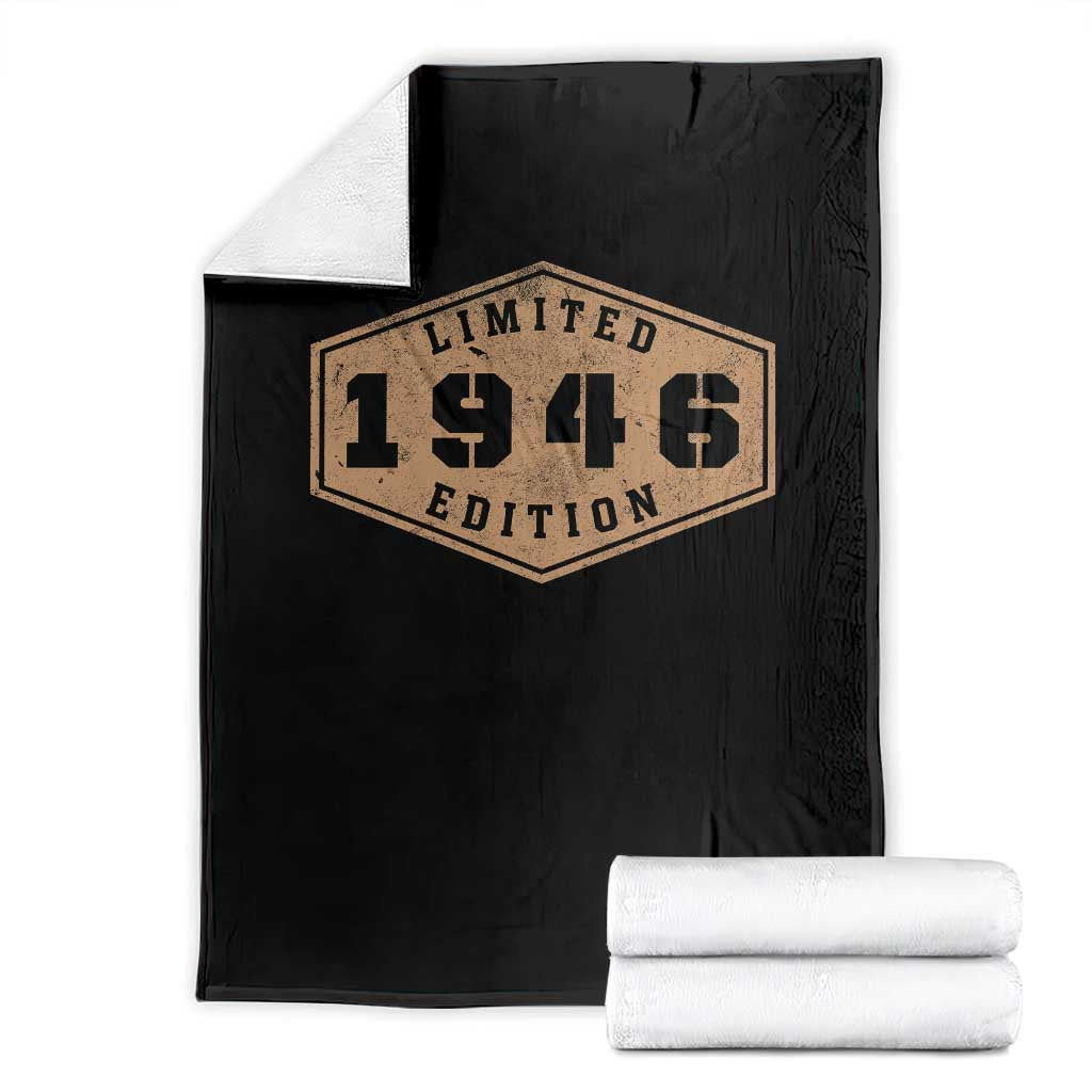 80th Birthday Throw Blanket 1946 Limited Edition Gifts For Turning 80 TS11 Black Print Your Wear