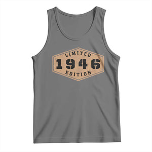 80th Birthday Tank Top 1946 Limited Edition Gifts For Turning 80 TS11 Black Heather Print Your Wear