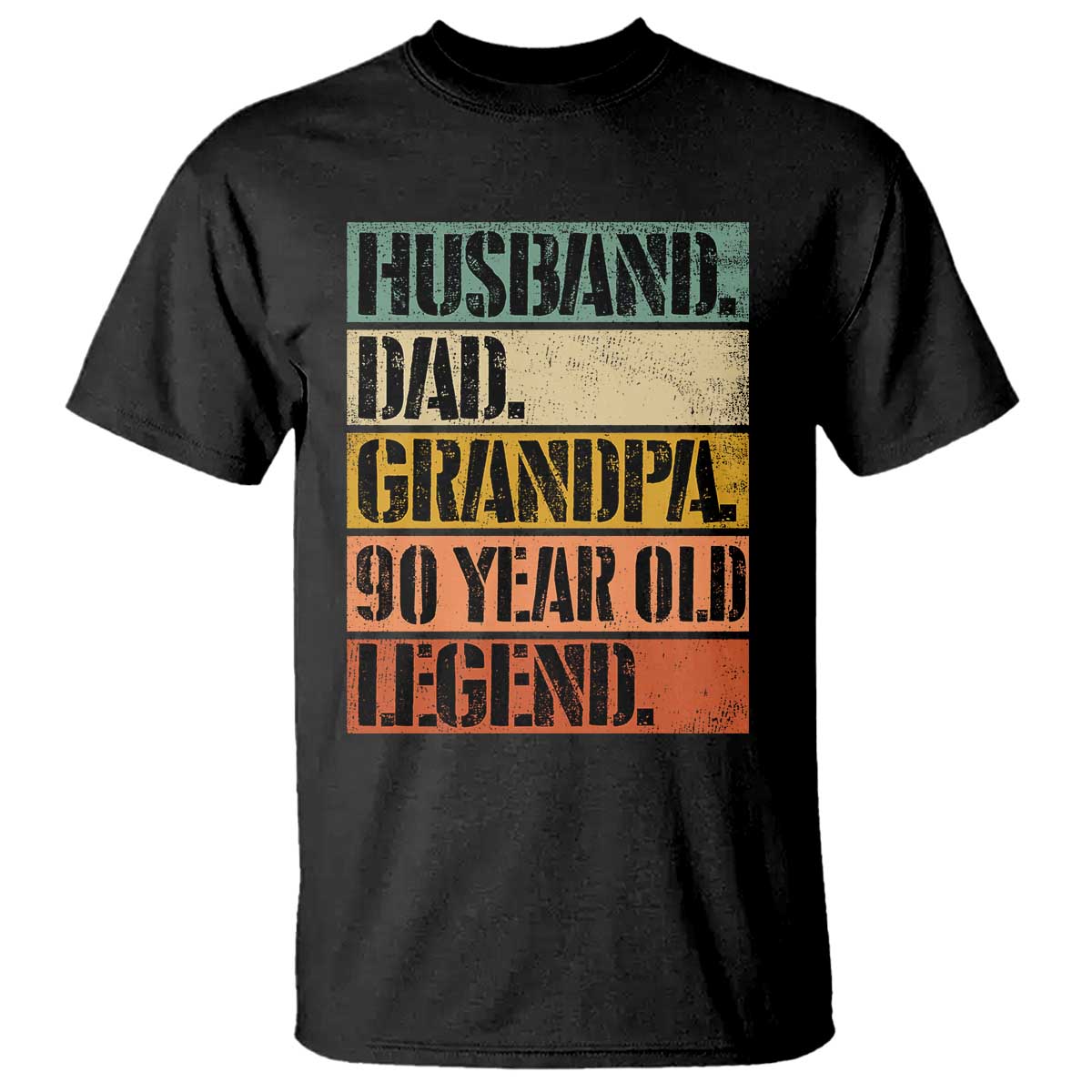 Husband Dad Grandpa 90 Year Old Legend T Shirt Funny 90th Birthday Fathers Day TS11 Black Print Your Wear