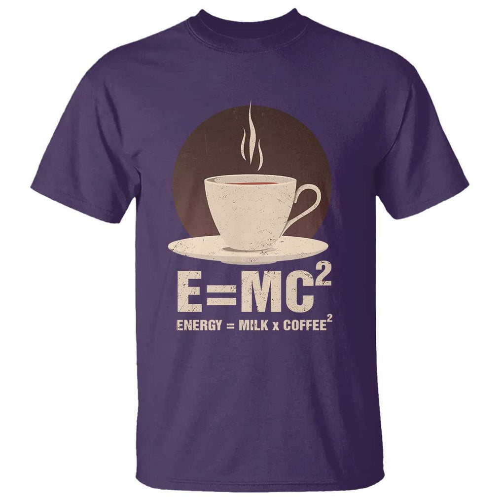 Funny Science T Shirt E=MC2 Energy Milk Coffee Formula TS11 Purple Print Your Wear