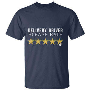 Delivery Driver T Shirt Please Rate Five Star Food Dash Dash Grub Grocery Deliveries Rating App TS11 Navy Print Your Wear