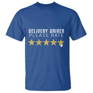 Delivery Driver T Shirt Please Rate Five Star Food Dash Dash Grub Grocery Deliveries Rating App TS11 Royal Blue Print Your Wear