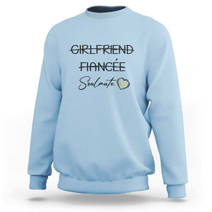 Funny Bride Sweatshirt Girlfriend Fiance Soulmate Engagement Honeymoon Vacation Diamond Ring TS11 Light Blue Print Your Wear