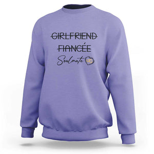 Funny Bride Sweatshirt Girlfriend Fiance Soulmate Engagement Honeymoon Vacation Diamond Ring TS11 Violet Print Your Wear