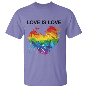 LGBTQ T Shirt Love Is Love Gay Pride LGBT Ally Vintage Rainbow Heart TS11 Violet Print Your Wear