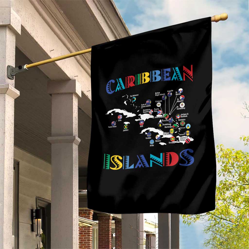 Funny Caribbean Islands Garden Flag Caribbean Sea Tour Map Flag TS11 Print Your Wear