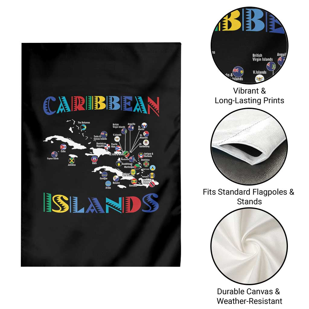 Funny Caribbean Islands Garden Flag Caribbean Sea Tour Map Flag TS11 Print Your Wear