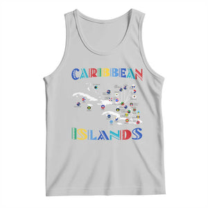Caribbean Islands Tank Top Caribbean Sea Tour Map Flag TS11 Ash Print Your Wear