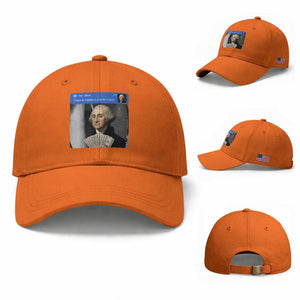 There is Motion At Your Front Door George Washington Meme Baseball Cap TS11 Baseball Cap Universal Fit Orange Print Your Wear