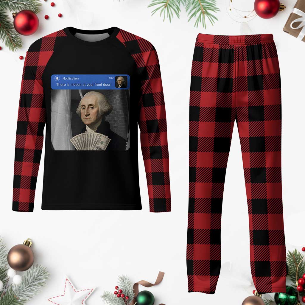 There is Motion At Your Front Door George Washington Meme Plaid Pajama Set TS11 Buffalo Plaid Print Your Wear