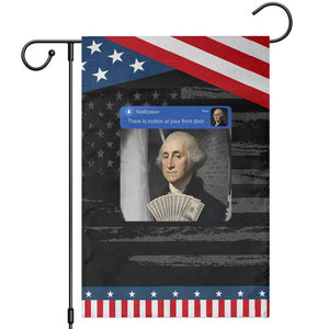 There is Motion At Your Front Door George Washington Meme Patriotic Garden Flag TS11 Distressed Black Blue Print Your Wear