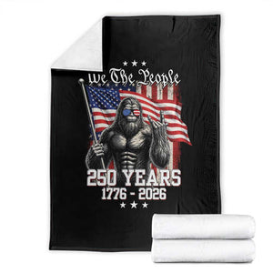 250th Anniversary USA Bigfoot Throw Blanket Sasquatch 250 Years Independence TS11 Black Print Your Wear