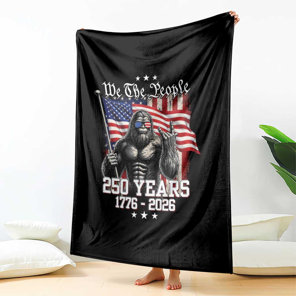 250th Anniversary USA Bigfoot Throw Blanket Sasquatch 250 Years Independence TS11 Print Your Wear