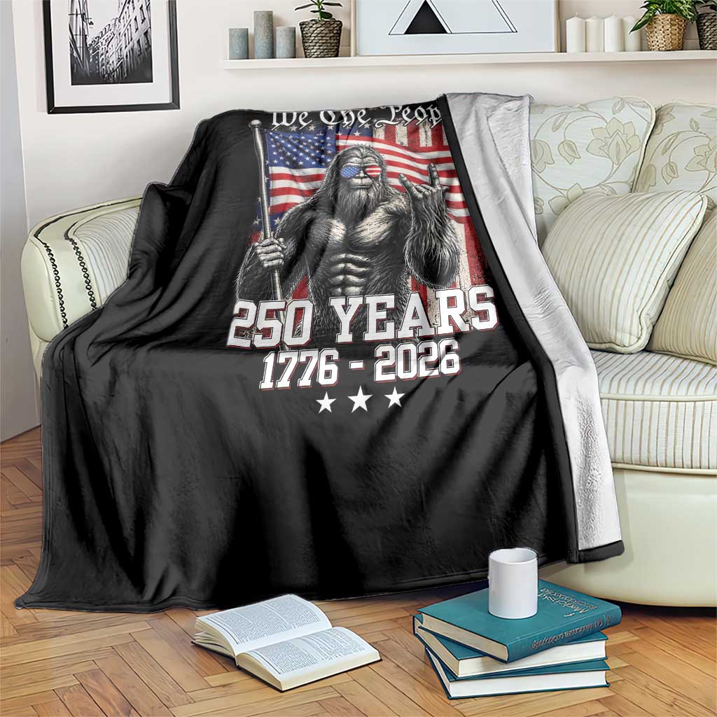 250th Anniversary USA Bigfoot Throw Blanket Sasquatch 250 Years Independence TS11 Print Your Wear