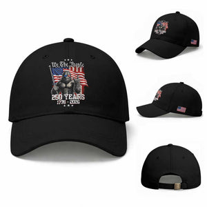 250th Anniversary USA Bigfoot Baseball Cap Sasquatch 250 Years Independence TS11 Baseball Cap Universal Fit Black Print Your Wear