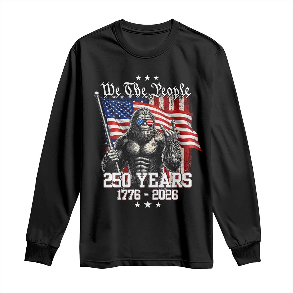 250th Anniversary USA Bigfoot Long Sleeve Shirt Sasquatch 250 Years Independence TS11 Black Print Your Wear