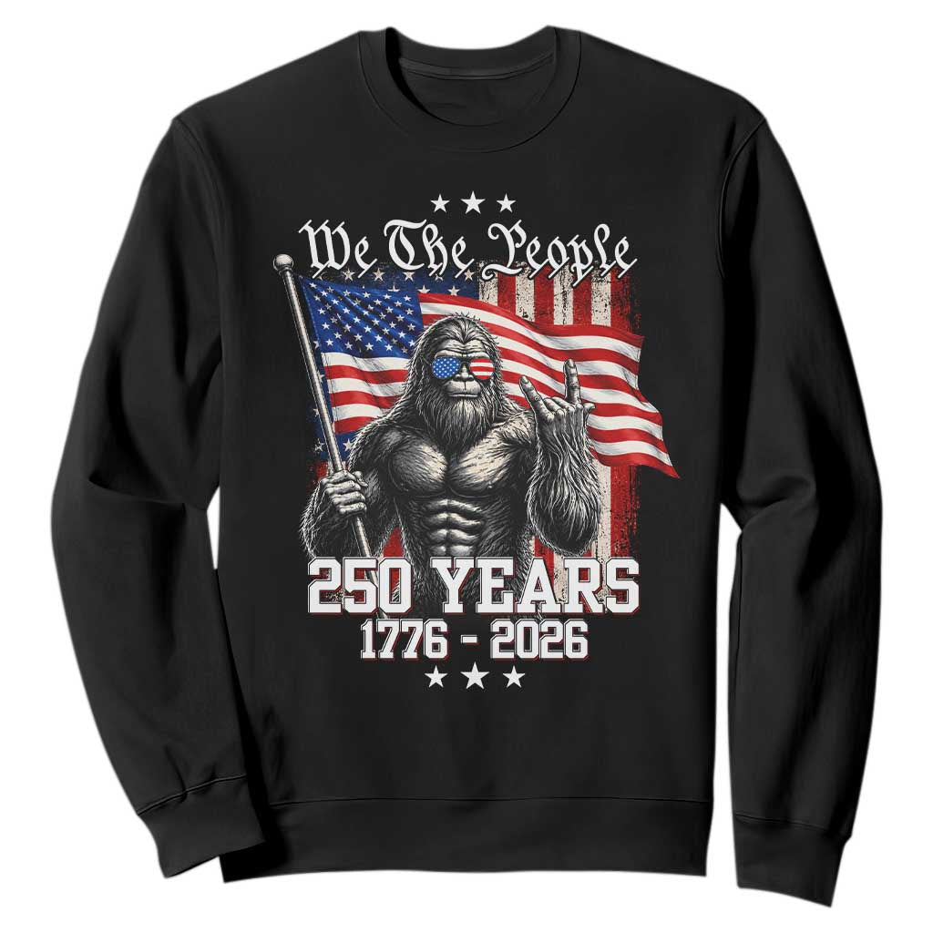 250th Anniversary USA Bigfoot Sweatshirt Sasquatch 250 Years Independence TS11 Black Print Your Wear