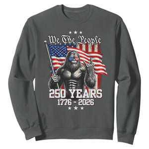 250th Anniversary USA Bigfoot Sweatshirt Sasquatch 250 Years Independence TS11 Dark Heather Print Your Wear