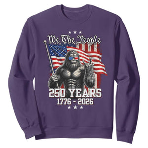 250th Anniversary USA Bigfoot Sweatshirt Sasquatch 250 Years Independence TS11 Purple Print Your Wear