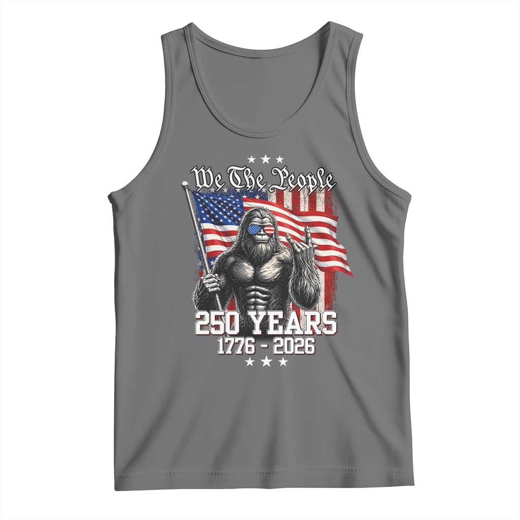 250th Anniversary USA Bigfoot Tank Top Sasquatch 250 Years Independence TS11 Black Heather Print Your Wear