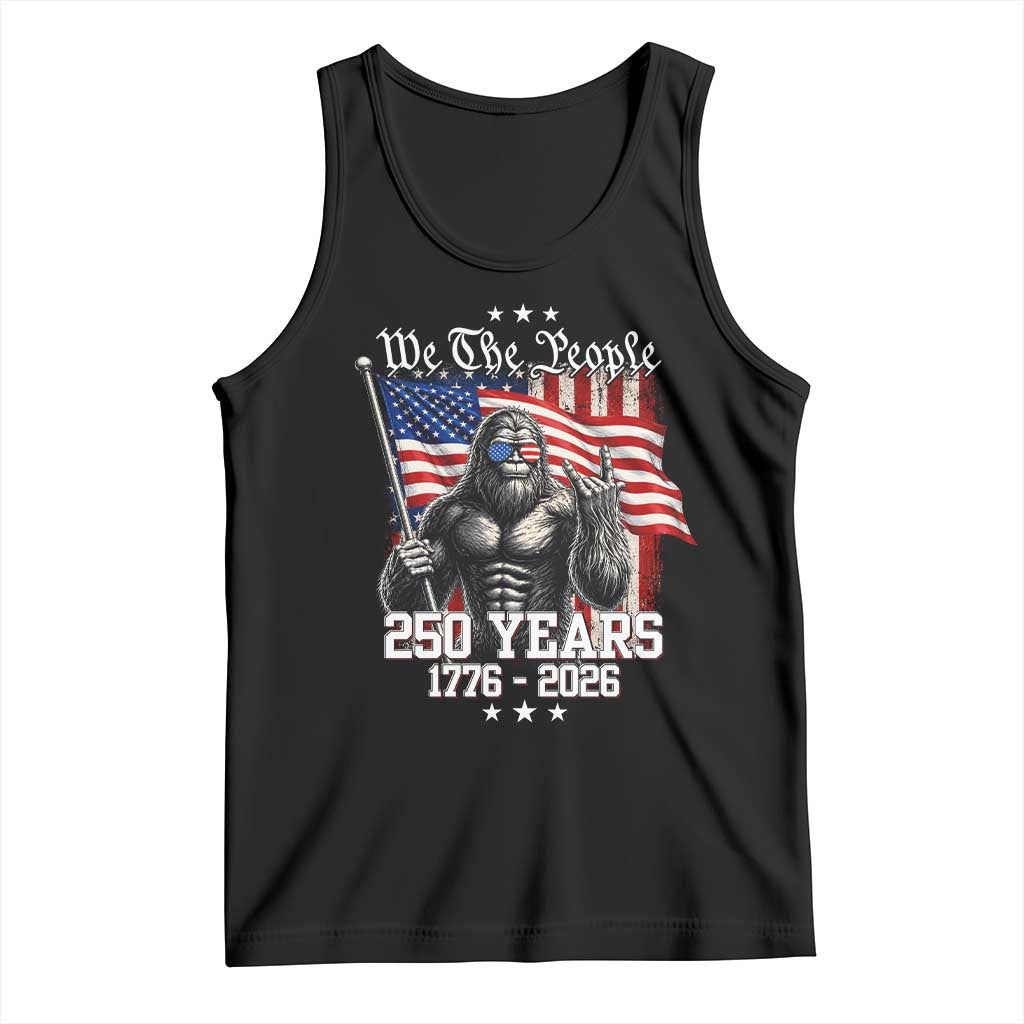 250th Anniversary USA Bigfoot Tank Top Sasquatch 250 Years Independence TS11 Black Print Your Wear
