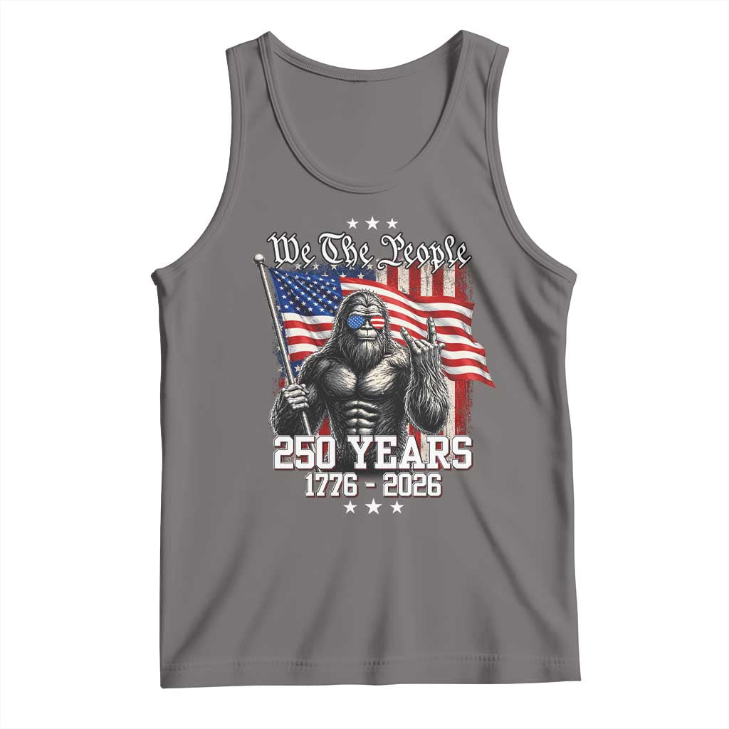 250th Anniversary USA Bigfoot Tank Top Sasquatch 250 Years Independence TS11 Deep Heather Print Your Wear
