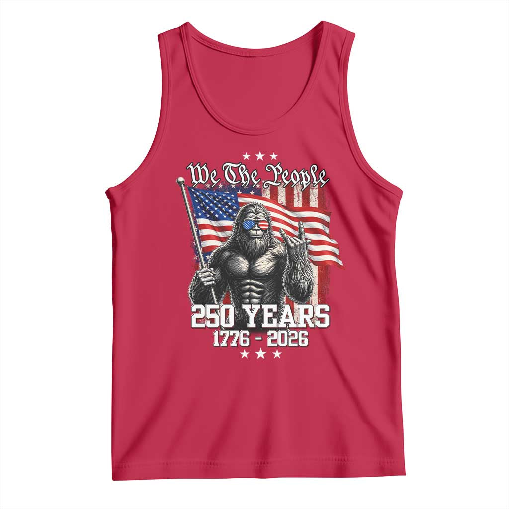 250th Anniversary USA Bigfoot Tank Top Sasquatch 250 Years Independence TS11 Red Print Your Wear