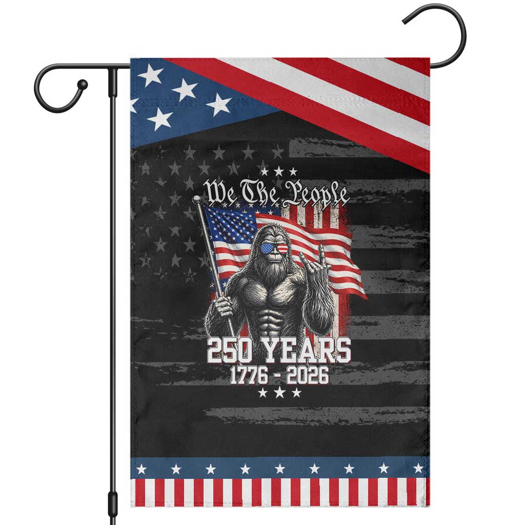 250th Anniversary USA Bigfoot Patriotic Garden Flag Sasquatch 250 Years Independence TS11 Distressed Black Blue Print Your Wear