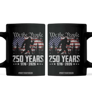 Bigfoot 250 Years American Flag Patriotic 1776 2026 Coffee Mug TS11 Black Print Your Wear