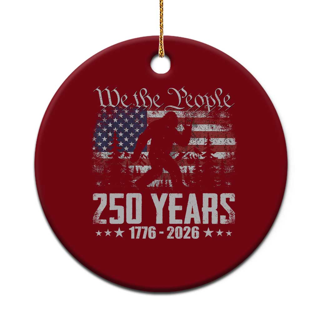 Bigfoot 250 Years American Flag Patriotic 1776 2026 Ceramic Ornament TS11 1pc Red Print Your Wear